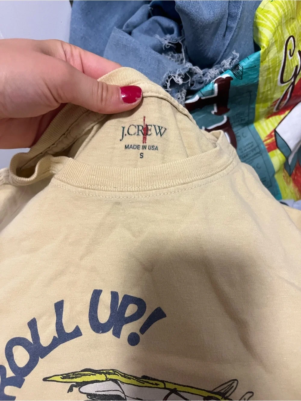 J. Crew Yellow Graphic Short-Sleeve Tee with Green Car Print